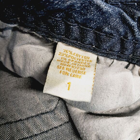 Y2k Vtg Almost Famous Dark Denim Boot Cut Flare Low Rise Jeans XS 1 Embellished - Picture 12 of 13